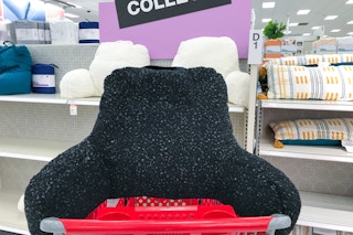 target bed rest pillows sitting on a cart and shelf