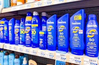 coppertone sunscreen on a shelf