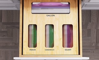 A SpaceAid storage bag organizer.