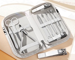 a grey manicure kit