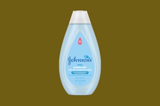 a bottle of johnson's baby bubble bath