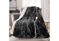 Heated Faux Fur Throw Blanket