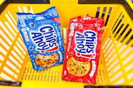 chips ahoy! cookies in yellow shopping basket
