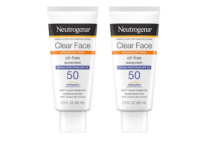 2 Neutrogena Clear Face Sunscreens