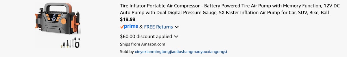 Amazon Portable Tire Inflator 2025
