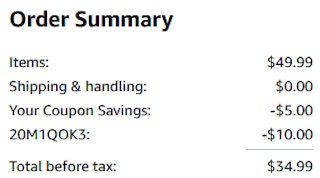 an amazon order summary ending in $34.99