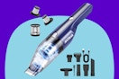  Antaha Handheld Vacuum Cordless on a blue background.