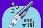 Antaha Handheld Vacuum Cordless on a blue background.