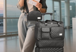 black duffel bag set with a duffel bag and a crossbody bag