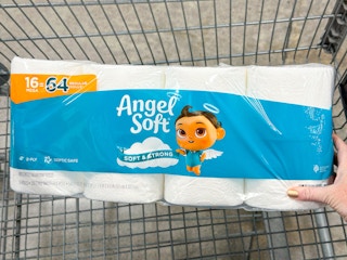 angel soft toilet paper in shopping cart