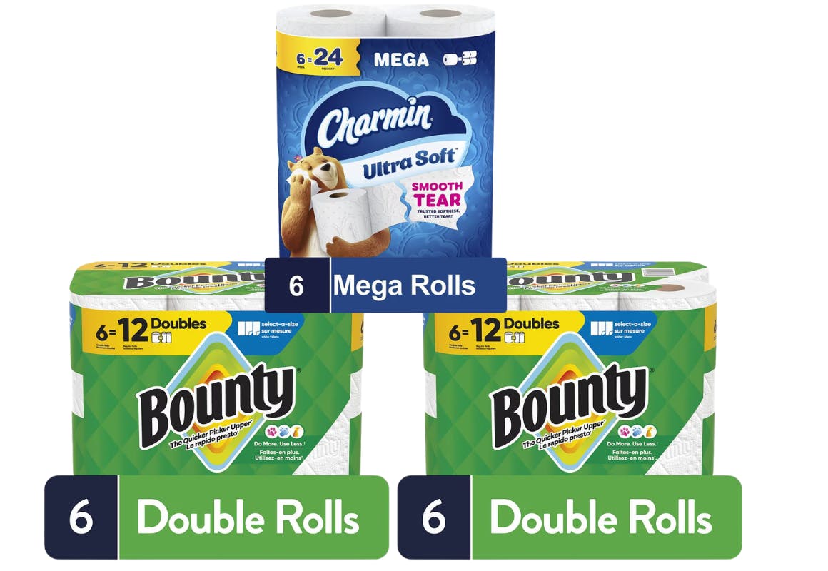 2 Bounty + 1 Charmin