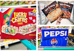 cereal bars pizza soda collage