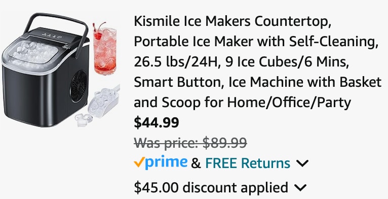 Kismile Ice Makers Countertop