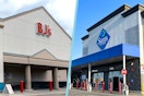 a bjs and sams club store front side by side