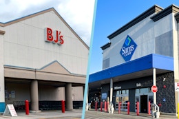 a bjs and sams club store front side by side
