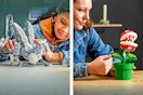 Harry Potter + Super Mario Lego Building Sets (2 lifestyle images of people building them)