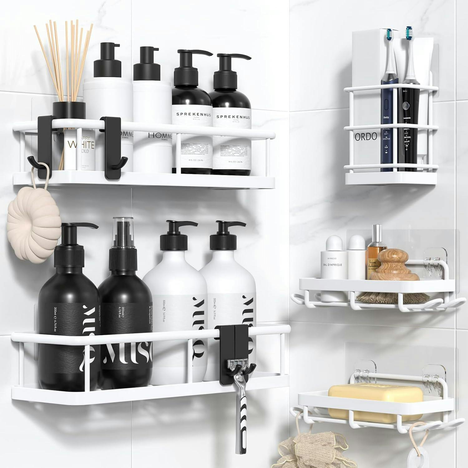 Adhesive Shower Caddy Set