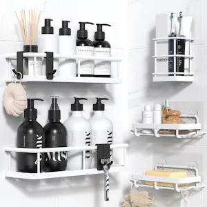 Adhesive Shower Caddy Set