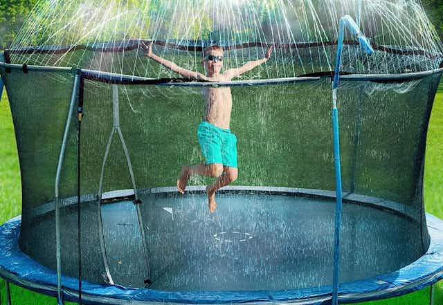 Outdoor Water Sprinkler for Trampoline, Only $10 Shipped card image