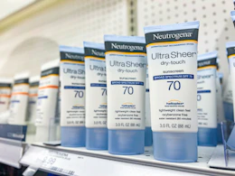 neutrogena sunscreen sitting on a target shelf
