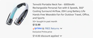 neck fan Amazon receipt