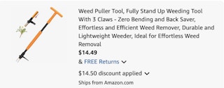 weed puller tool Amazon receipt