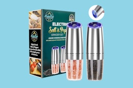 Salt and Pepper Grinder Set With LED, Only $15 After Amazon Promo Code card image