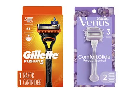 1 Gillette + 1 Venus Razor