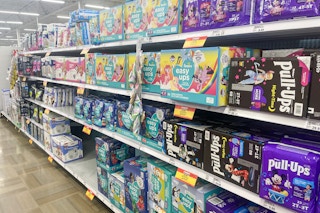 training pants aisle of meijer in the baby department