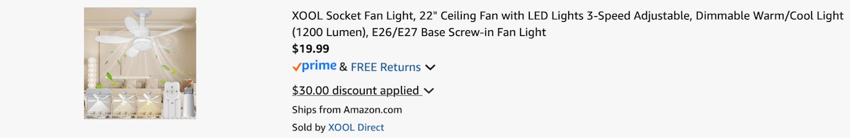 Amazon Socket Fan Light 2025 2