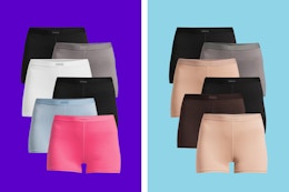 women's boyshort panty sets on a blue background