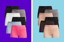 women's boyshort panty sets on a blue background