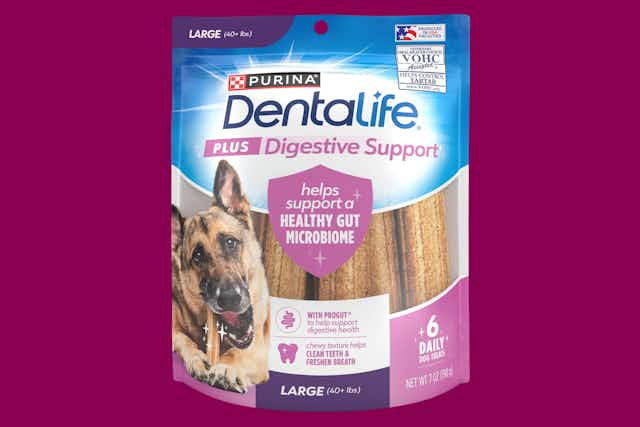 Purina Dentalife Digestive Support Dental Chews, as Low as $4.67 on Amazon card image