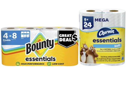 1 Bounty + 1 Charmin