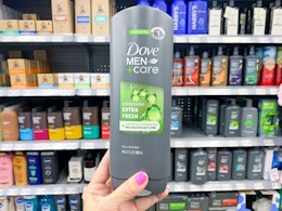 Save $3 on Dove Men+Care Body Wash at Walmart — Pay $4.97 card image