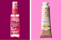 Hand sanitizer and cream from Bath & Body Works