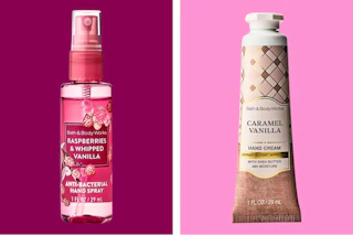 Hand sanitizer and cream from Bath & Body Works