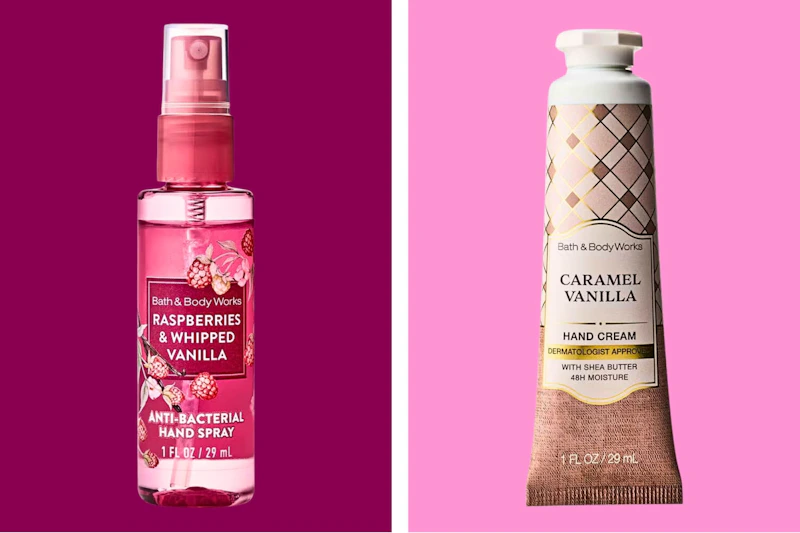 Hand sanitizer and cream from Bath & Body Works