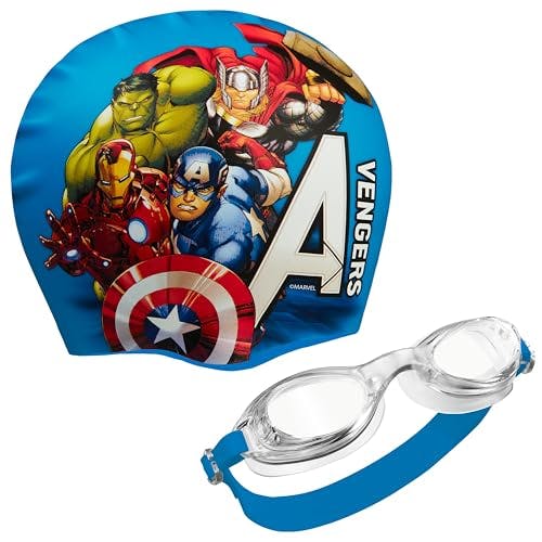 Marvel Kids' Swim Goggles & Cap Set