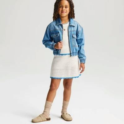 Kids' Scalloped Hem Sweater Skort