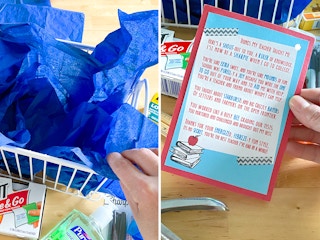 diy teacher gift basket with poem steps