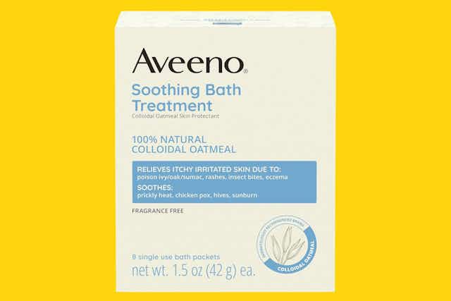 Aveeno Bath Soak for Eczema 8-Pack, as Low as $4.54 on Amazon card image