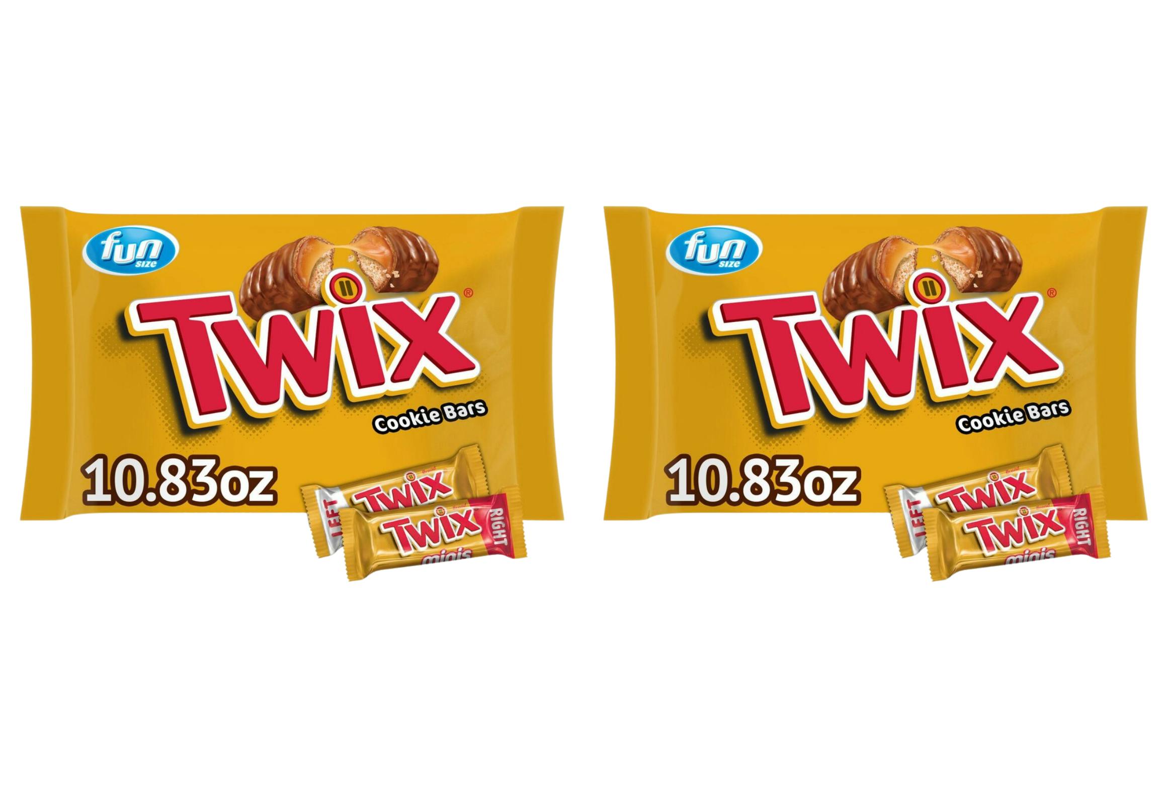 2 Twix Fun Size Chocolate Bar Bags