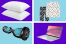 memory foam pillows, carter's pajamas, jetson hoverboard, and chromebook