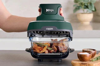 QVC Ninja Crispi 4-in-1 Portable Glass Air Fryer Set