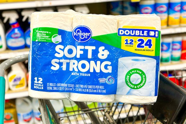 Kroger Soft & Strong Toilet Paper 12-Packs, Only $3.99 ($0.01 per sq ft)