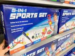 walmart minnark 5-in-1 sports set hand holding