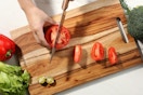 an acacia wood cutting board