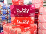 bubly sparkling water packs stacked on display at target