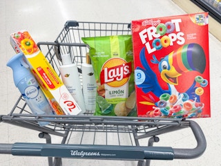 dove froot loops febreze walgreens brand plastic wrap lays chips in walgreens cart